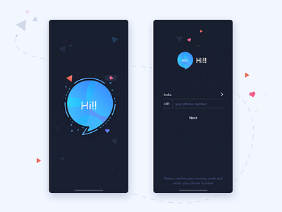 Splash Screen chat chatapp darkui gradient ios message app social app splash screen ui uikit ux