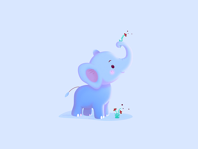 Baby Elephant 🐘 art baby cartoon character dribbble elephant illustration minimal vector