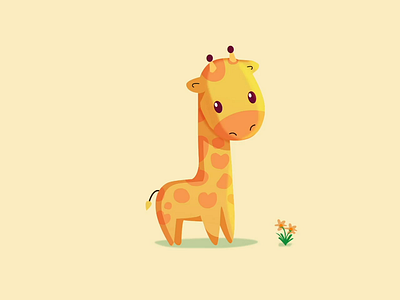 Baby Giraffe animation baby cartoon character design dribbble flat giraffe illustration minimal vector