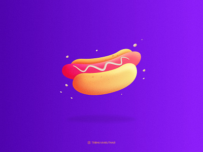 Hotdog design dribbble flatdesign food gradient hotdog hungry icon illustration vector