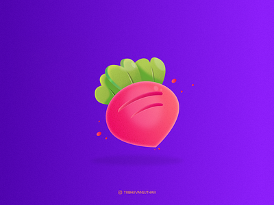 Radish affinitydesigner baby brush cartoon cute design dribbble fruit gradient grainy icon illustration radish vector