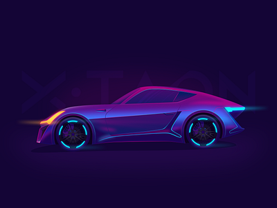 X-Taon Car affinitydesigner car design dribbble gradient illustration neon neon colors vector xtaon