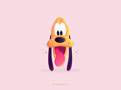 Pluto Dog cartoon character cute disney disneycartoon dog illustration mickey mickeymouse pluto vector