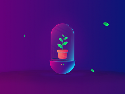 Save Plant For Future art dribbble future gradient illustration leaf light neon plant science tube vector