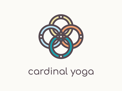 Cardinal Yoga Concept brand identity branding cardinal circles lifestyle brand logo logo design yoga yoga logo