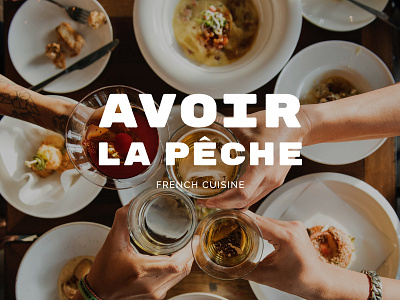 Avoir La Peche brand identity branding cuisine design dinner food foodie france french gourmet lifestyle brand logo logo design restaraunt typography