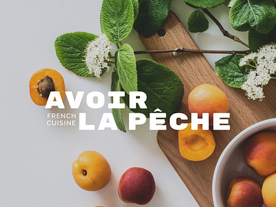 Avoir le pêche stacked brand identity branding coffee cuisine design fashion foodie lifestyle brand logo logo design peach peachy restaurant