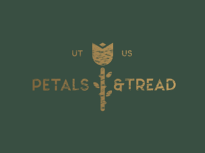 Petals&Tread brand branding cafe racer concept flower grit logo motorcycle petals rose thorns