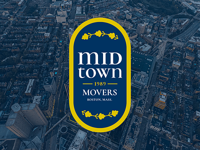 Mid Town Movers badge boston brand branding logo logos mock up movers