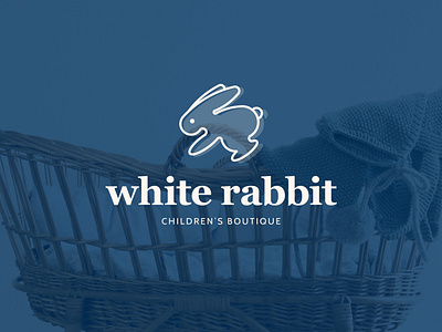 white rabbit baby boutique boutique logo brand brand identity branding child design fashion fashion brand icon illustration lifestyle brand logo logo design typography vector