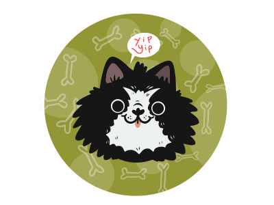 Pomeranian character design cute dog doggo illustration illustrator parti pom pom pomeranian vector