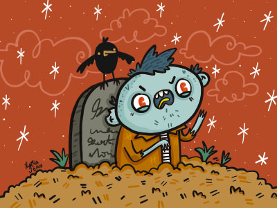 Zombie adobe draw character design halloween illustration ipad pro lydia jean art spooky vector walking dead illustration zombie