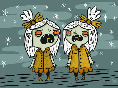 Evil Twins art book illustration character design design halloween illustration ipad pro lydia jean art spooky vector