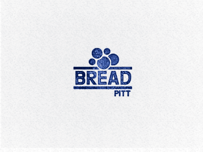 BreadPitt blue brad brand bread funny logotype pitt rubber stamp vintage wordplay