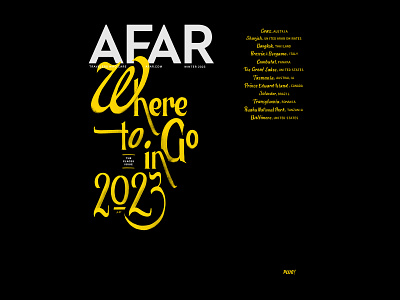 AFAR mag Winter 2023 design hand lettering handpainted lettering magazine magazine cover sign painting typography