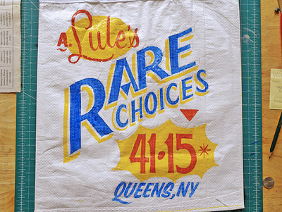 Rare Choices Bag colorful hand lettering hand painted lettering logotype sign painting typographic typography