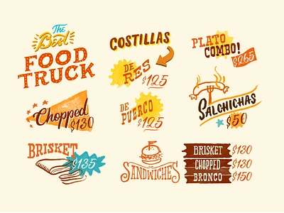 BBQ Menu bbq branding foodtruck handdraw handmade lettering menu mexico texas