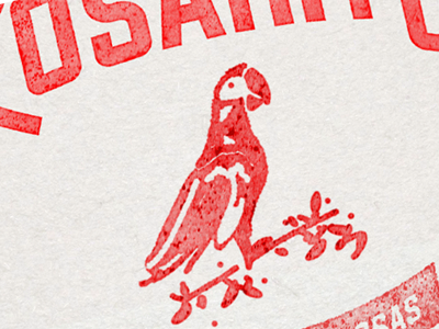 Rosarito Sauce Parrot beach brading mexico parrot red rubber stamp sauce white