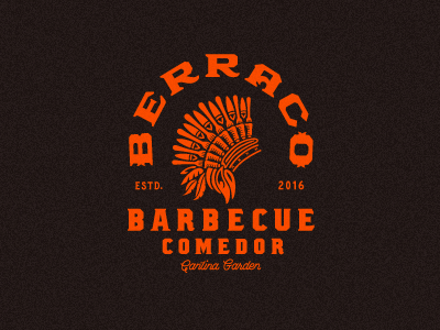 Barbecue Comedor barbecue bbq forks headdress logotype mexico restaurant ribs typography