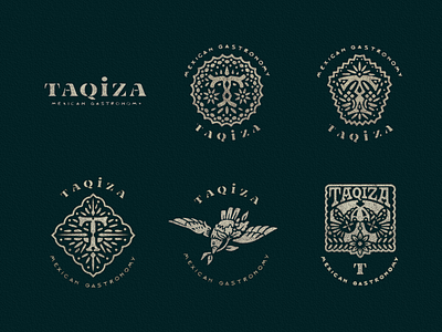 Taqiza branding doves eagle logotype mexican mexico tacos typography