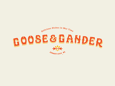 Goose and Gander dinner dishes grandma logotype restaurant type typography wartime