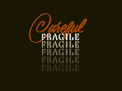 Fragile handlettering handtype script stencil type typography