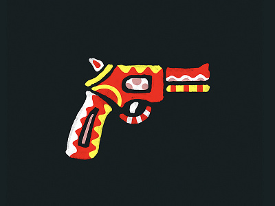 Revolver colors doodle icon language object patterns revolver