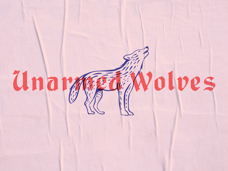 Unarmed Wolves logo logotype lettering illustration