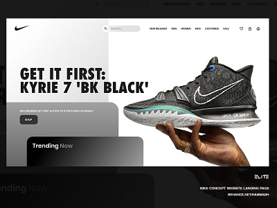 Nike Website Landing Page - UI Design Exploration landing page nike uidesign uiux website