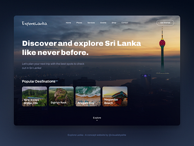 Explore Lanka - Find tourist destinations in Sri Lanka design destinations exploration figma find srilanka tourism tourist travel ui ui design uiux web application