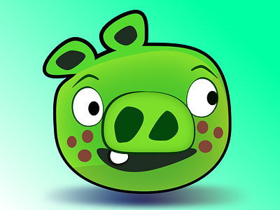 Angry Piggy 2d art 2d character affinitydesigner angry birds app games digital art digital illustration green pigs illustration illustrator ipadproart pigs rovio entertainment the bad piggies vector