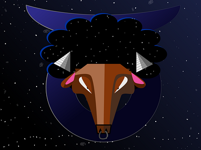 Taurus design flat illustration illustrator logo minimal vector zodiac sign