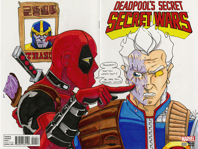 Deadpool s Secret Secret Wars comic art deadpool illustration illustrator markers marvel traditional illustration