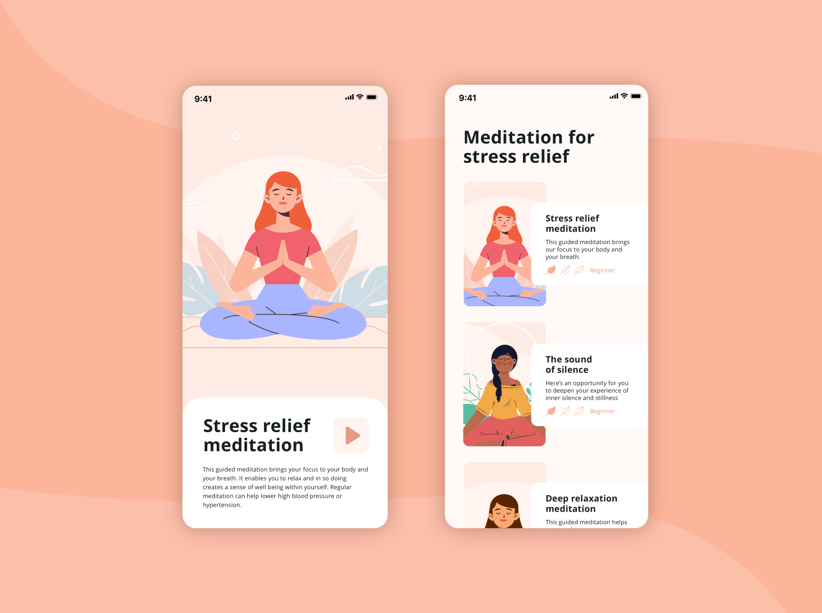 UI for meditation app by Lazareva Valeria on Dribbble