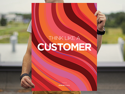 Think Like a Customer buy clean helvetica inspiration poster startup store