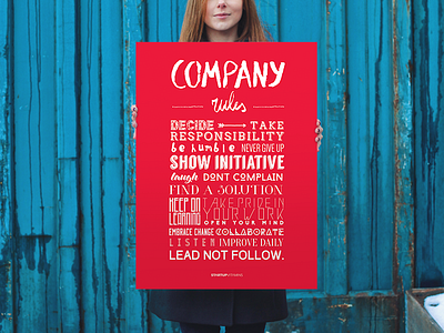 Company rules buy office poster quote shop startup store