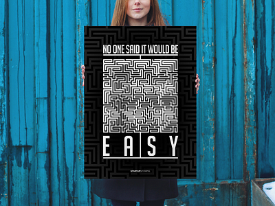 No one said it would be easy buy office poster quote shop startup store