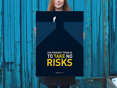 The riskiest thing is to take no risks buy design office poster quote shop startup store