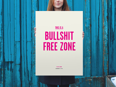 This is a bullshit free zone buy design office poster quote shop startup store