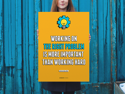 Working on the right problem is more important than working hard buy design office poster quote shop startup store