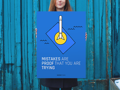 Mistakes are proof that you are trying hard work beats talent office poster startup startupvitamins wall art