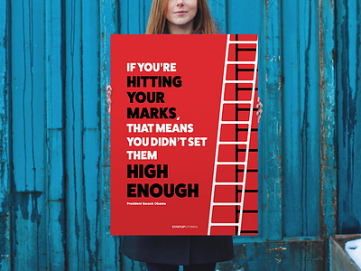 If you're hitting your marks, you didn't set them high enough. hard work beats talent office poster startup startupvitamins wall art
