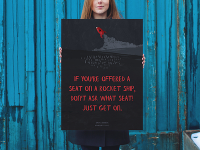 If you’re offered a seat on a rocket ship hard work beats talent office poster startup startupvitamins wall art