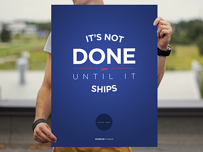 It's not done until it ships buy poster posters quote shop startup store