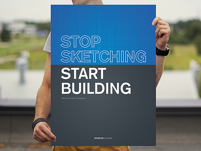 Dennis Crowley: Stop sketching. Start building. blueprint build buy foursquare google poster posters quote shop sketch startup store