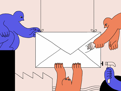 Email Marketing color editorial illustration intercom people