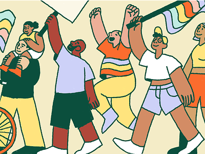 Pride 2019 editorial illustration intercom people pride protest