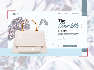 Purse Website UI artsy blue collage concept creative design purse ui web ui website