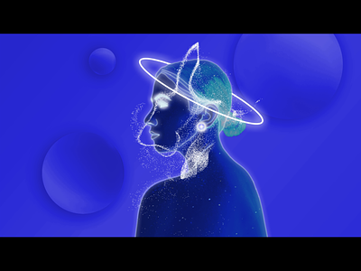 Celestial 3d animation blue celestial collage concept creative design graphic design illustration motion graphics purple space
