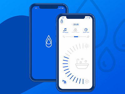 Daily UI Challenge 07 - Settings app blue daily 100 daily 100 challenge dailyuichallange design illustration internet of things iot smart shower ui